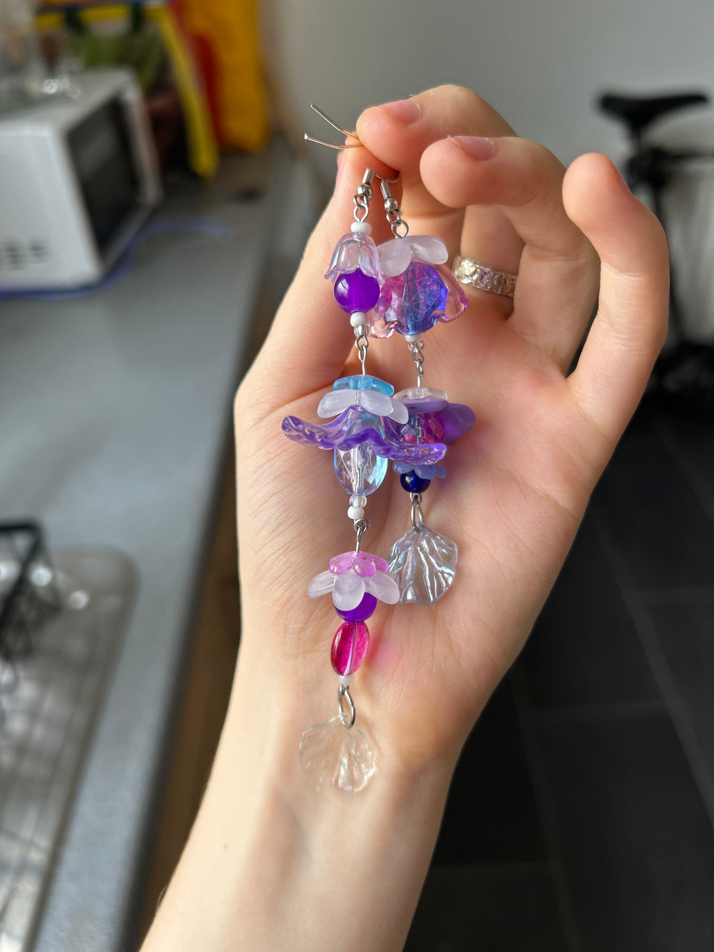 Violet Petals 🪻Maximalist Earrings