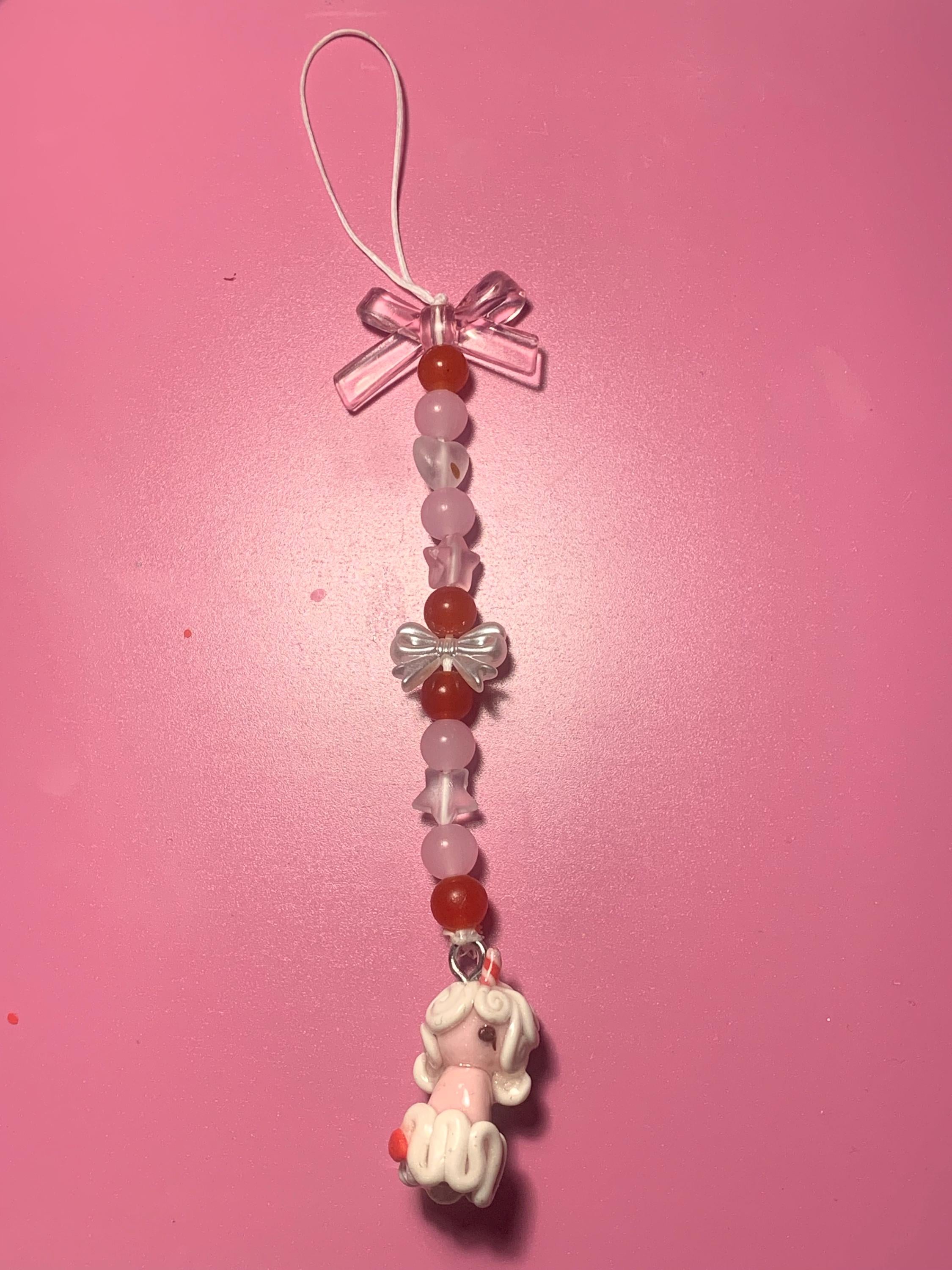 Strawberry milkshake Minmin phone charm