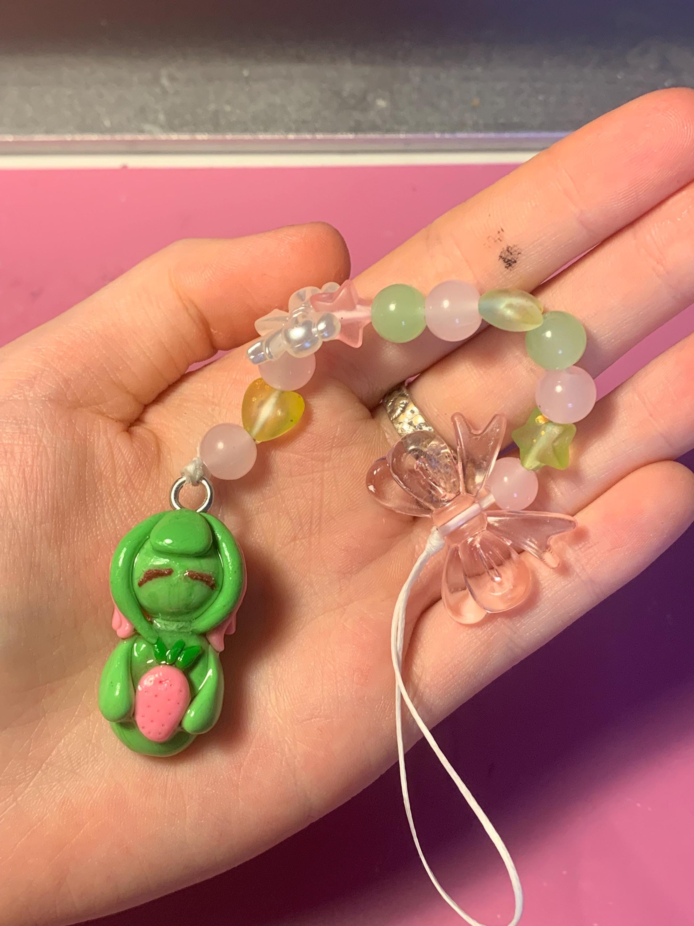 Strawberry Matcha Minmin phone charm
