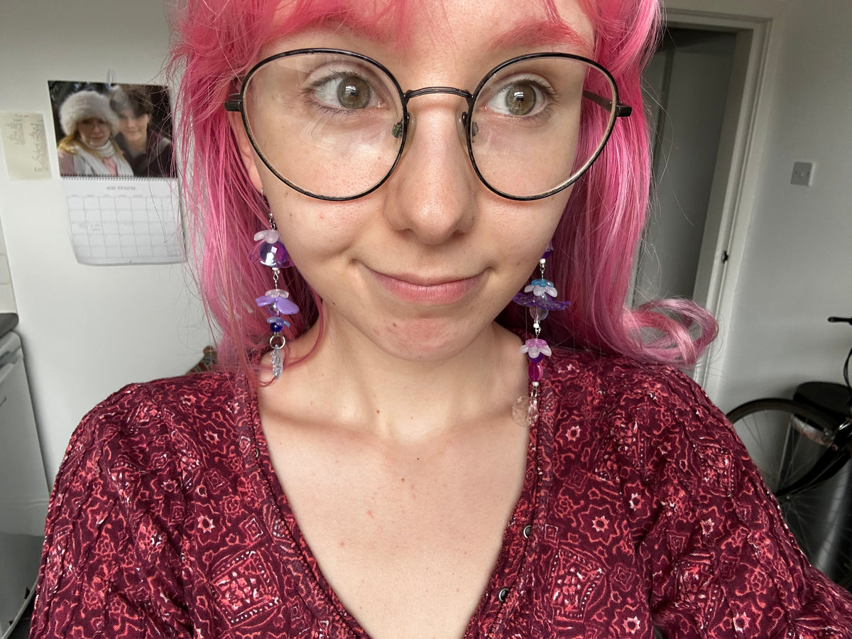 Violet Petals 🪻Maximalist Earrings