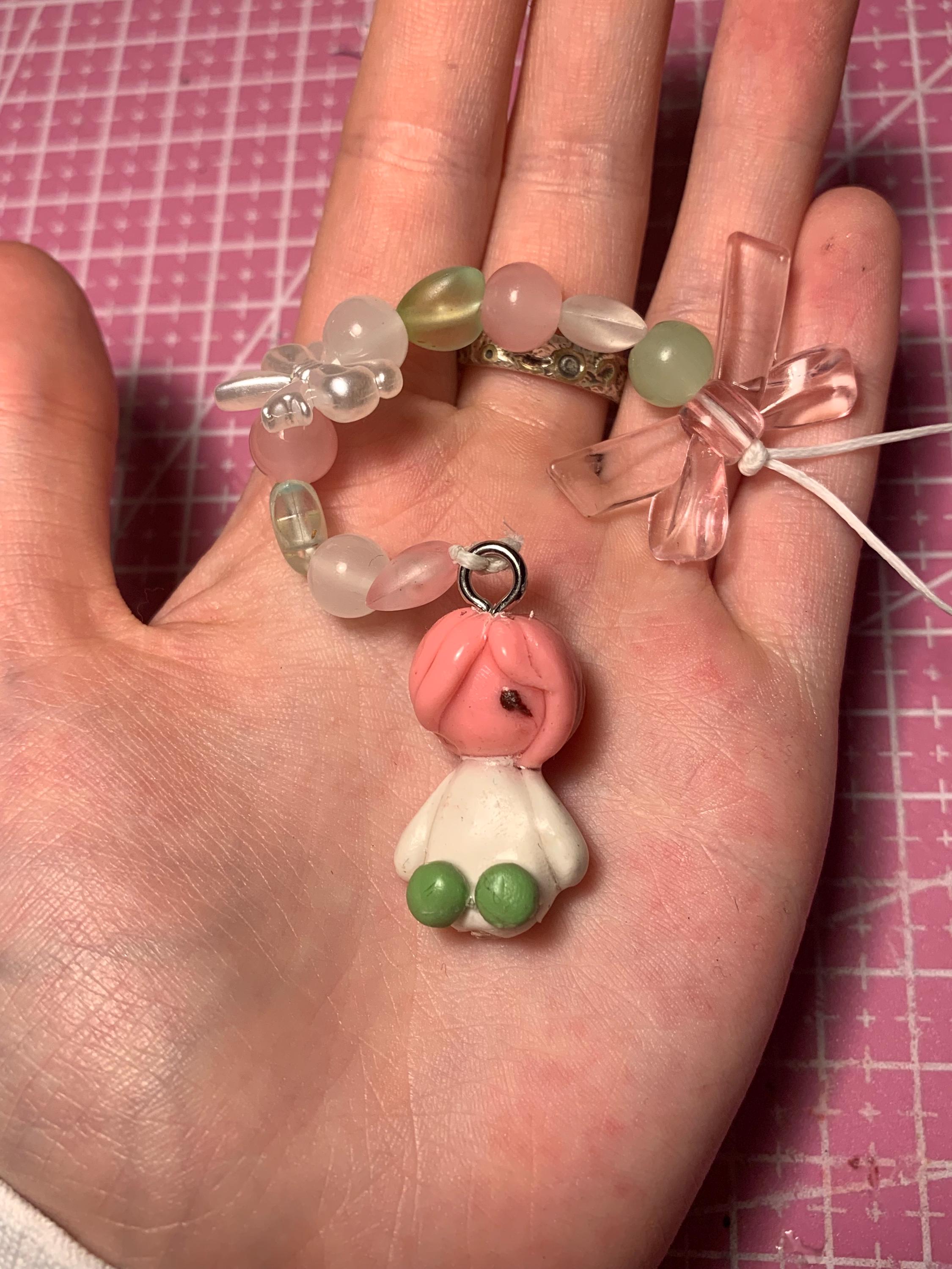 Tricolour dango Minmin phone charm