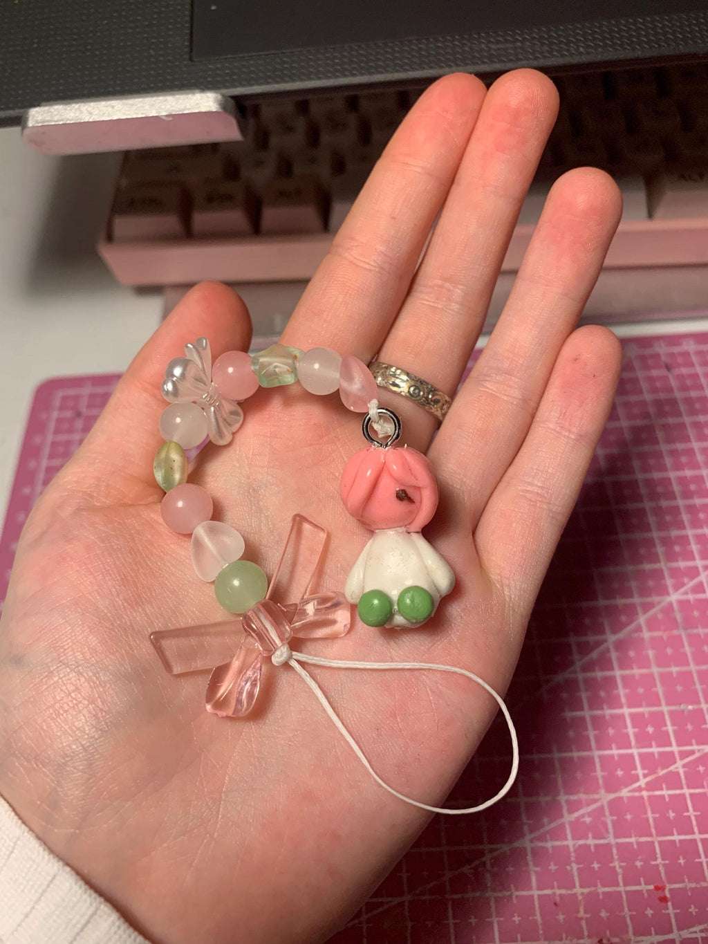 Tricolour dango Minmin phone charm