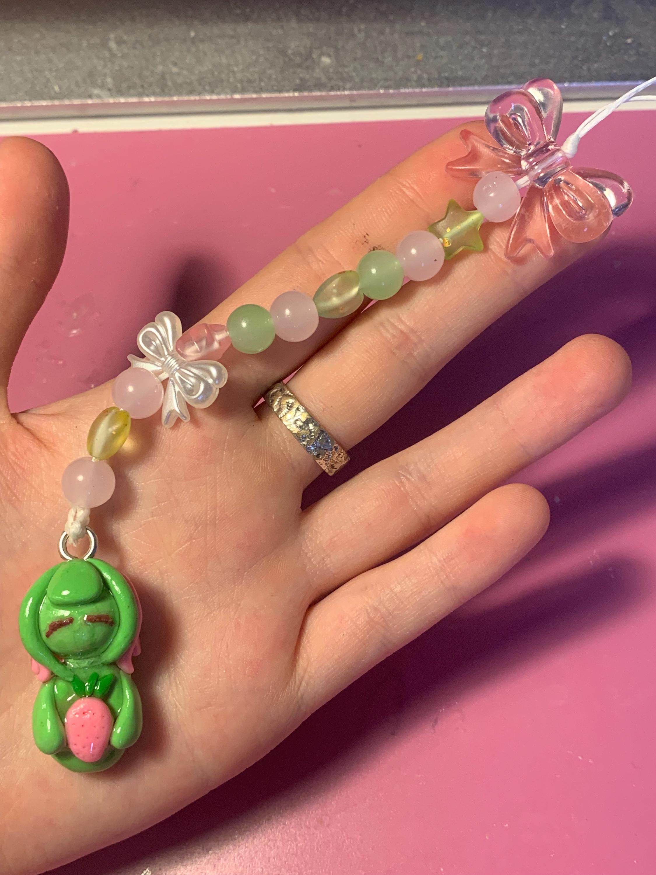Strawberry Matcha Minmin phone charm